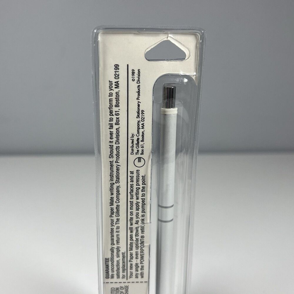 PAPER MATE Limited Edition Ball Pen Pearlescent White Japan Made 1980's Rare NEW - Picture 9 of 9